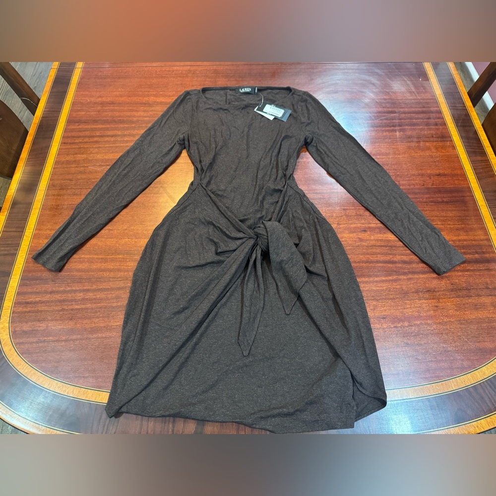 Ralph Lauren Asymmetrical Brown Dress Beautiful
